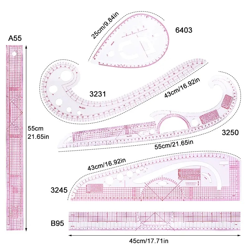 Regla curva francesa de 6 uds. - Sewing Gauge Ruler reseña y precio